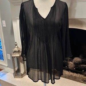 White House Black Market sheer blouse size 8